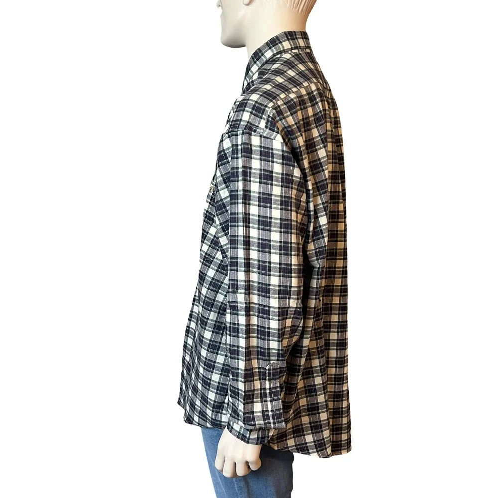 ENRO Classic Plaid Shirt Work English Twill Tartan Plaid Button Down Collar - Picture 4 of 13